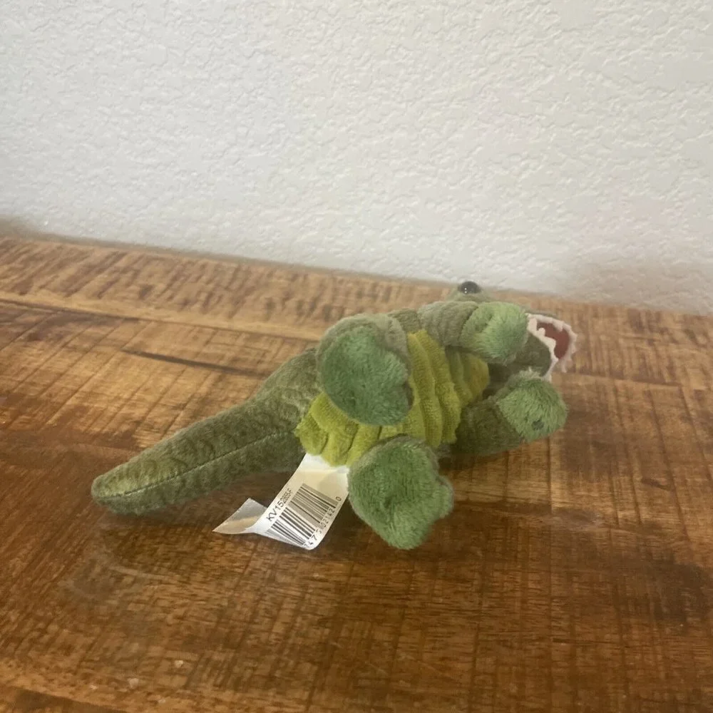 T Rex Dinosaur Backpack Clip Green Soft Plush Stuffed Animal Kids Toy